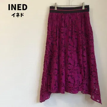 INED 이네드 롱 스커트 전체 레이스 일본제 예쁜 비대칭