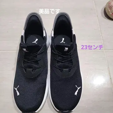 푸마 소프트 바운스 블랙 스니커즈 23cm
