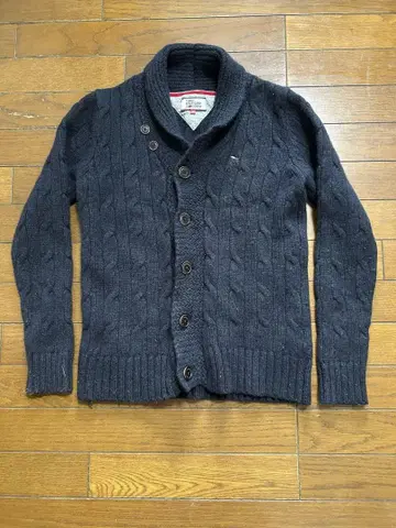 Tommy Hilfiger 네이비 케이블 니트 가디건 M