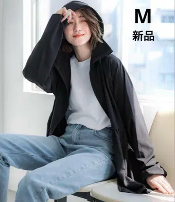 coca UV 차단 개더 후드티 M 새상품 코카 프릴 티어드 블랙 매장