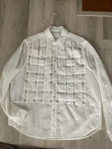 SIMPLE PROJECT 화이트 메쉬 셔츠 M