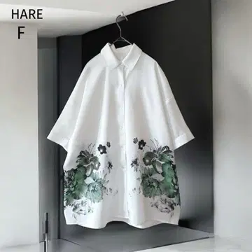 컨디션 최상 하레 오버 셔츠 F 백 케이프 디자인 플라워 셔츠 HARE