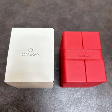 오메가 레드 레드 가죽 시계 케이스