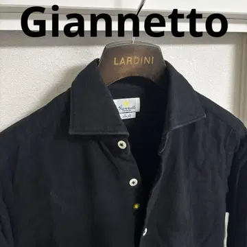 Giannetto slimfit 호리존탈 칼라 셔츠 블랙 37