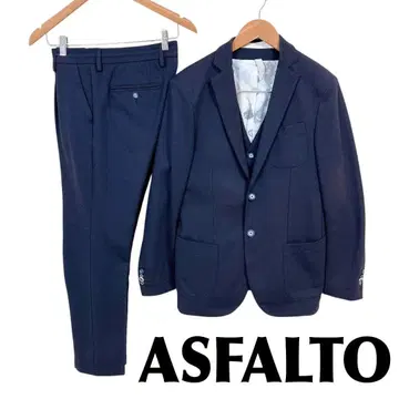 ASFALTO 아스팔트 베스트 포함 수트 3피스 이탈리아제 46