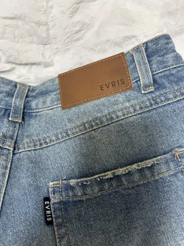EVRIS 와이드 레그 데님 라이트 블루
