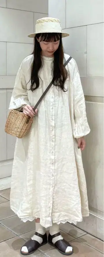 사만사 모스모스 ETHICAL CRAFTS 아스델 가공 핀턱 원피스
