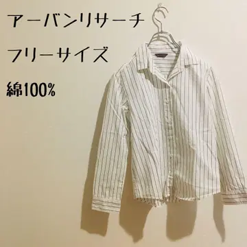 어반 리서치 와이셔츠 파인 스트라이프 면100% 프리 사이즈
