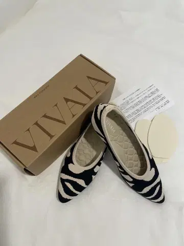 VIVAIA 플랫 슈즈 35.5 22.5cm 화이트 타이거