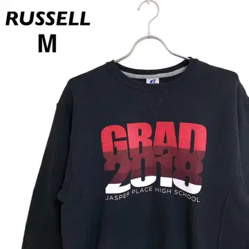 러셀 남성용 맨투맨 트레이닝복 L GRAD2018 속기모 블랙 검정
