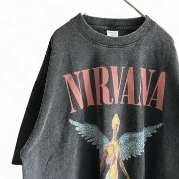 새상품 티셔츠 USA 밴 T 닐바나 NIRVANA 밴딩 구제 의류 L