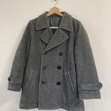 그레이 울 더블 브레스트 피코트