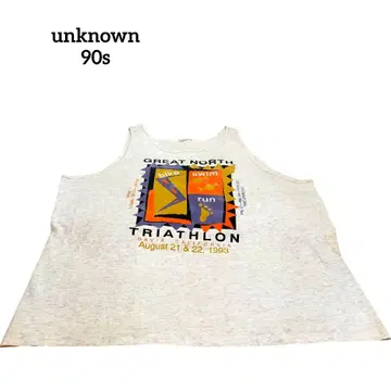 구제 의류 unknown 탱크탑 트라이애슬론 싱글 스티치 90년대