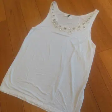 플라워 모티브 탱크탑 티셔츠