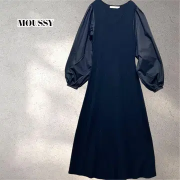 새상품급! 마우지 WOVEN DOCKING KNIT 드레스 블랙 5408