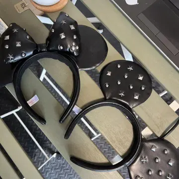 미키마우스 귀가 달린 머리띠 블랙 x2