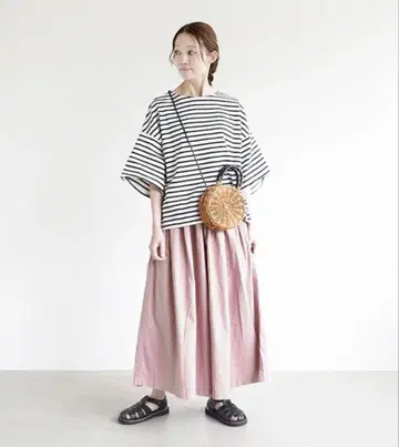 8RAYNS 에이트 레인즈 핸드 와셔 스커트 핑크 L