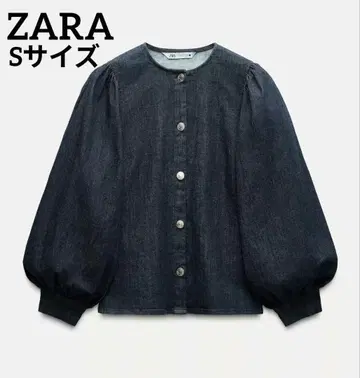 미사용 새상품 ZARA 자라 퍼프 슬리브 데님 셔츠