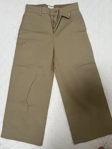 MORRIS & SONS 베이지 와이드 팬츠 8부 길이