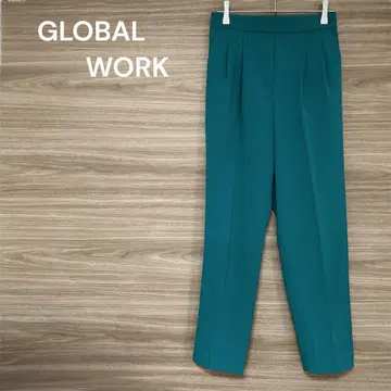 GLOBAL WORK [M] 그린 팬츠 턱이 있는 디자인