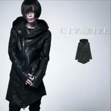 civarize V 스타일 레이스 락 라이더 드레이프 후드티