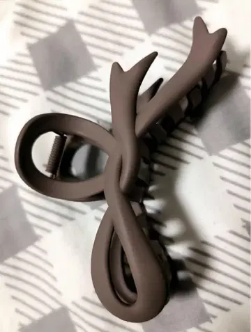애니멀 모티브 헤어 클립 브라운