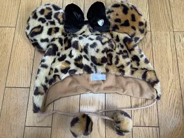 레오파드 무늬 미니 캐릭터 모자