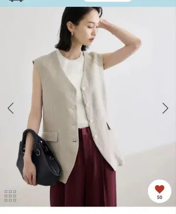로페  이번 시즌  오베 린넨 오버 롱 베스트