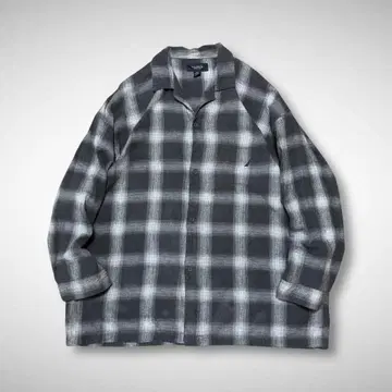 NAUTICA 파자마 셔츠 섀도우 체크 플란넬 셔츠 오픈 카라 오픈 칼라