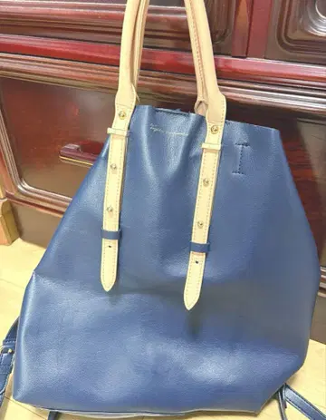 23구 네이비 가죽 복조리 백팩