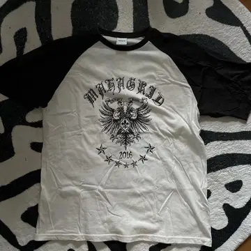 mahargrid 래글런 티셔츠 L 화이트/블랙