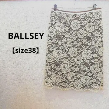 BALLSEY 아이보리 레이스 타이트 스커트 무릎 기장 사이즈 38