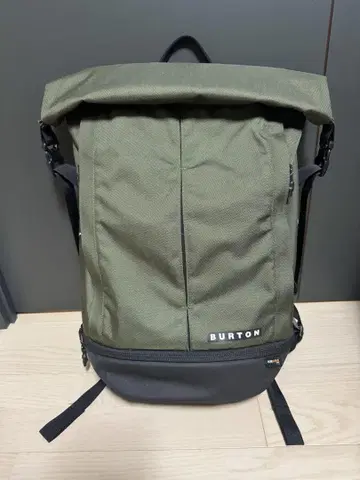 BURTON 올리브 그린 롤 탑 백팩