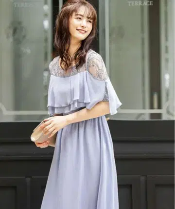 fashion letter 결혼식 2wey 원피스 드레스 스카이블루 블루