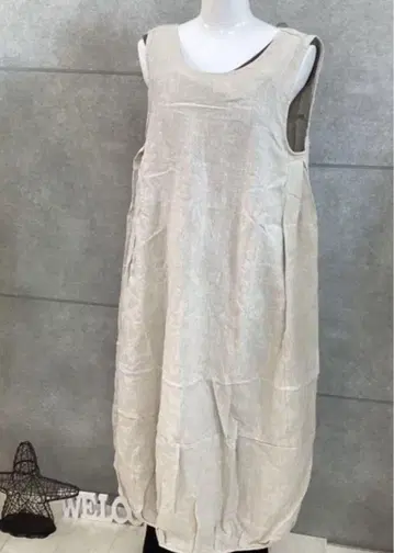 한국 로렌 새상품 백리본 린넨 코쿤 원피스 아이보리 F