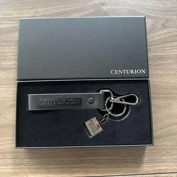 아멕스 CENTURION 블랙 가죽 키링