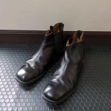 블랙 가죽 사이드 고어 부츠