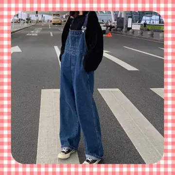 새상품 데님 블루 와이드 레그 살로펫 오버롤 넉넉한 XL