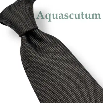 택 포함 Aquascutum 아쿠아 스큐텀 넥타이 솔리드 카키