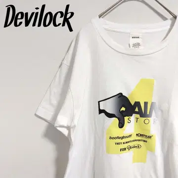 Devilock 그래픽 티셔츠 화이트 한정판 콜라보 데빌록