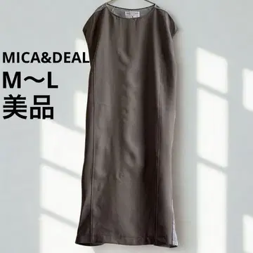 MICA&DEAL 운모 앤 딜 종아리 기장 바이컬러 원피스