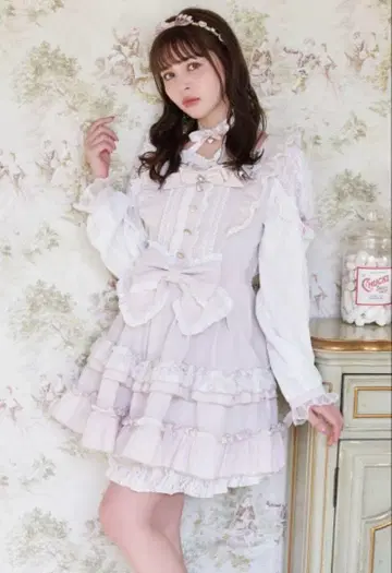 LIZLISA 티아라 리본 티어드 원피스