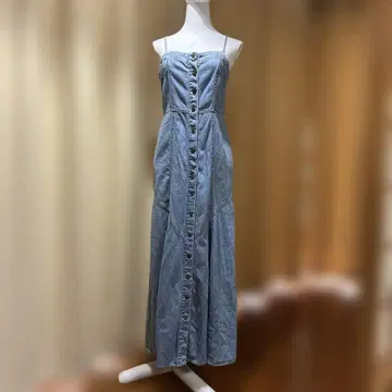 그레이스 콘티넨탈 데님 버튼 맥시 드레스