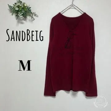 SandBeige 여성용 (M) V넥 티셔츠 긴팔
