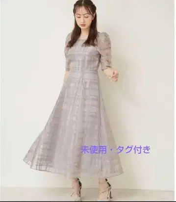 Noela 노엘라 시어 체크 원피스 그레이 사이즈 M