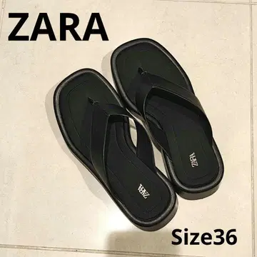 자라 블랙 가죽 플립플랍