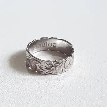 R109 반지 8호 Mauloa 925 은제 하와이 보타니컬 반지