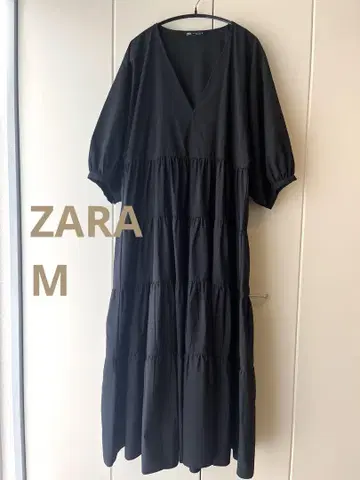 자라 블랙 티어드 롱 원피스