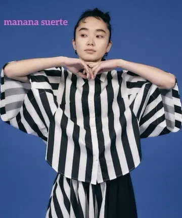 manana suerte 오버 사이즈 디자인 슬리브 셔츠 개성파