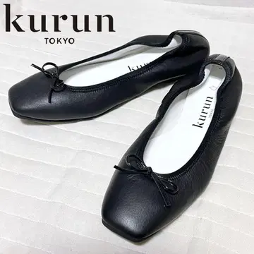 컨디션 최상 kurun tokyo 스퀘어토 발레 슈즈 발수 블랙